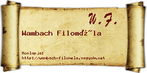 Wambach Filoméla névjegykártya